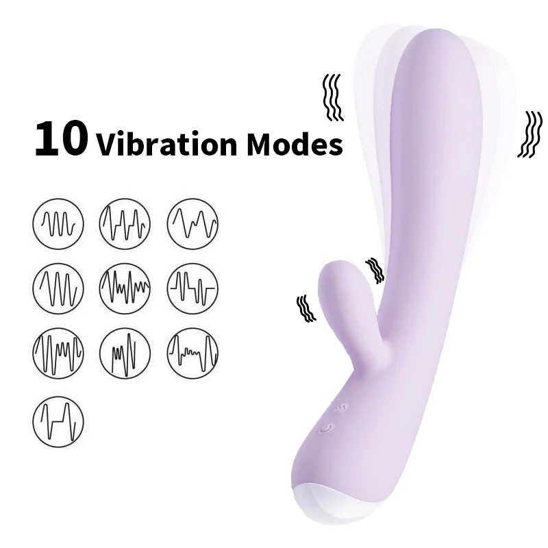 Vibrador G Spot com Clitóris Recarregável para Mulheres, Vibrador G Spot, Estimulação do Clitóris, Choque Duplo, Aquecimento, 10 Frequência, Brinquedos