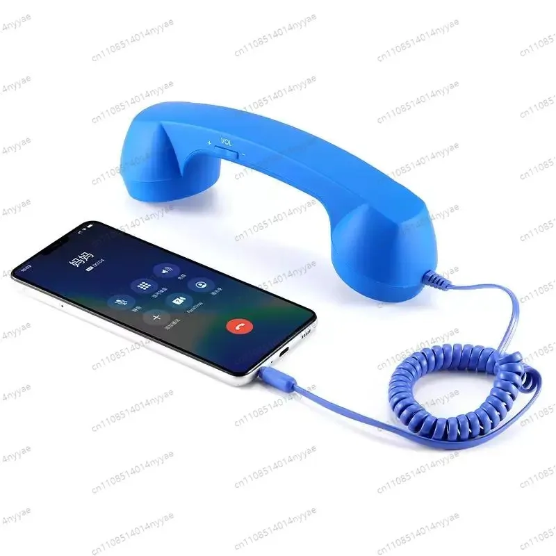 Retro Telephone Handset Receivers Headphones for Mobile Phone, Tablet, Laptop, Headset with USB-C interface, with Answer Button