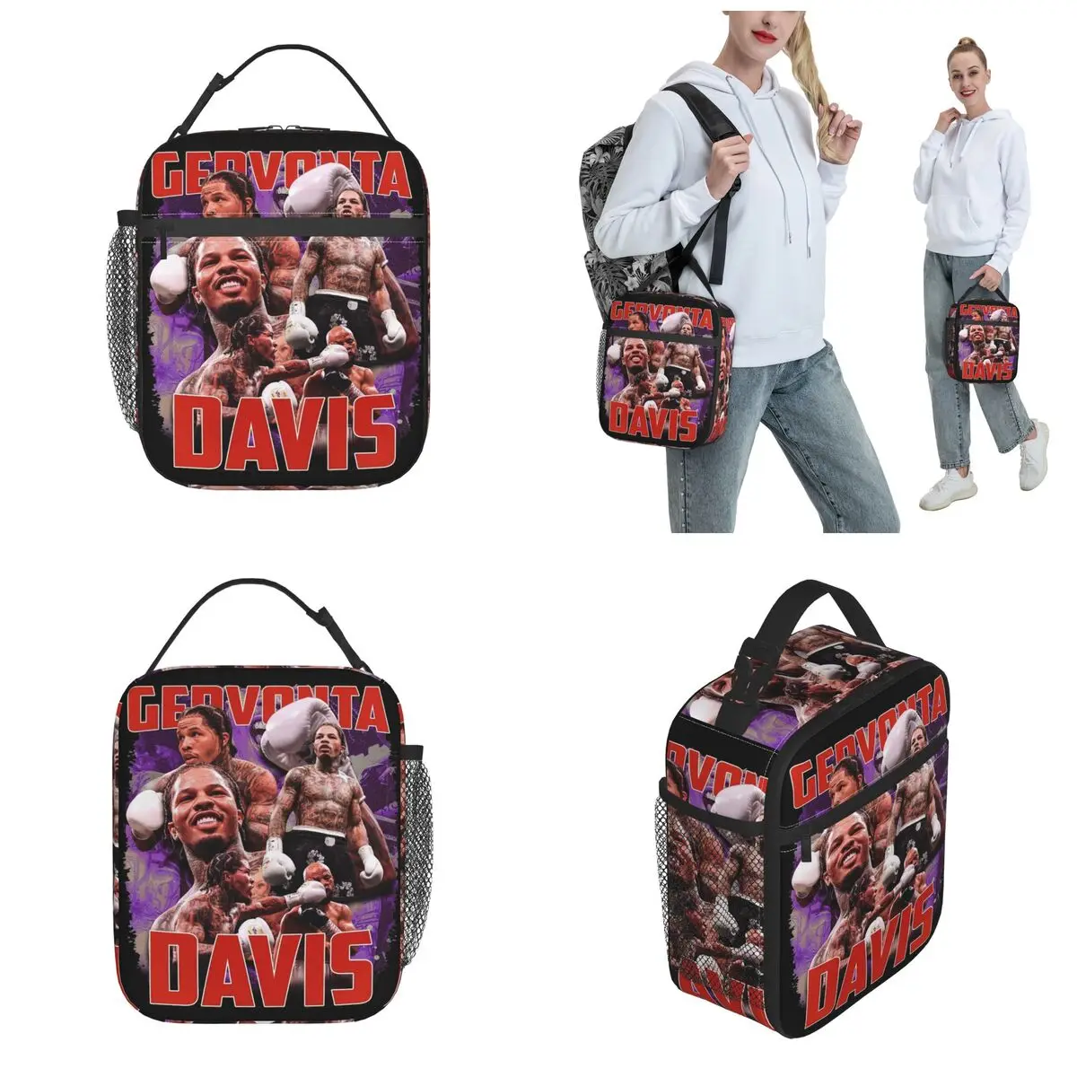 Gervonta Davis Bootleg Product Insulated Lunch Bags For School Office Cool Tank Davis Food Box Portable Thermal Cooler Lunch Box