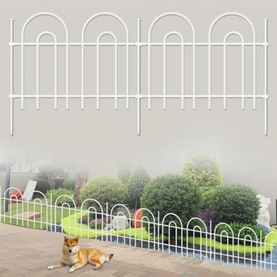 45ft X 13in Animal Barrier Fence 32 Panels No Dig Fence for Dogs Rabbit Anti Digging Defense Barrier Garden Edging Border Rustp