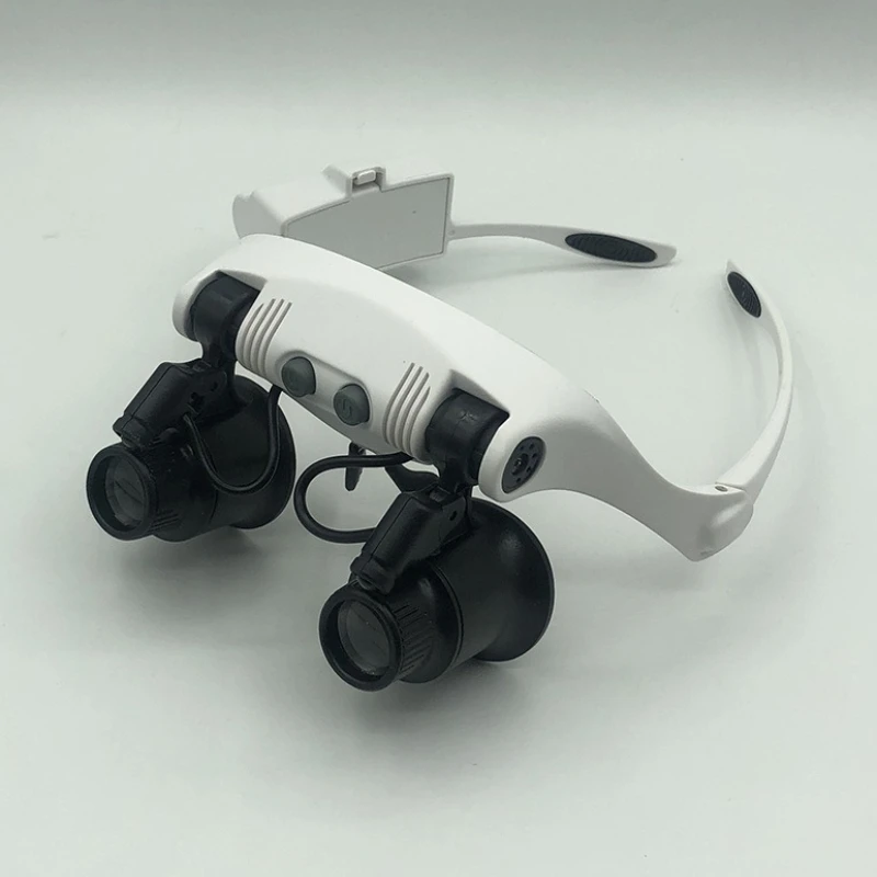 10x 15x 20x 25x Multi-Power Wearing Glasses Double LED Lights Magnifier Eye Glasses Watch Repair Loupe Jeweler Magnifying Glass
