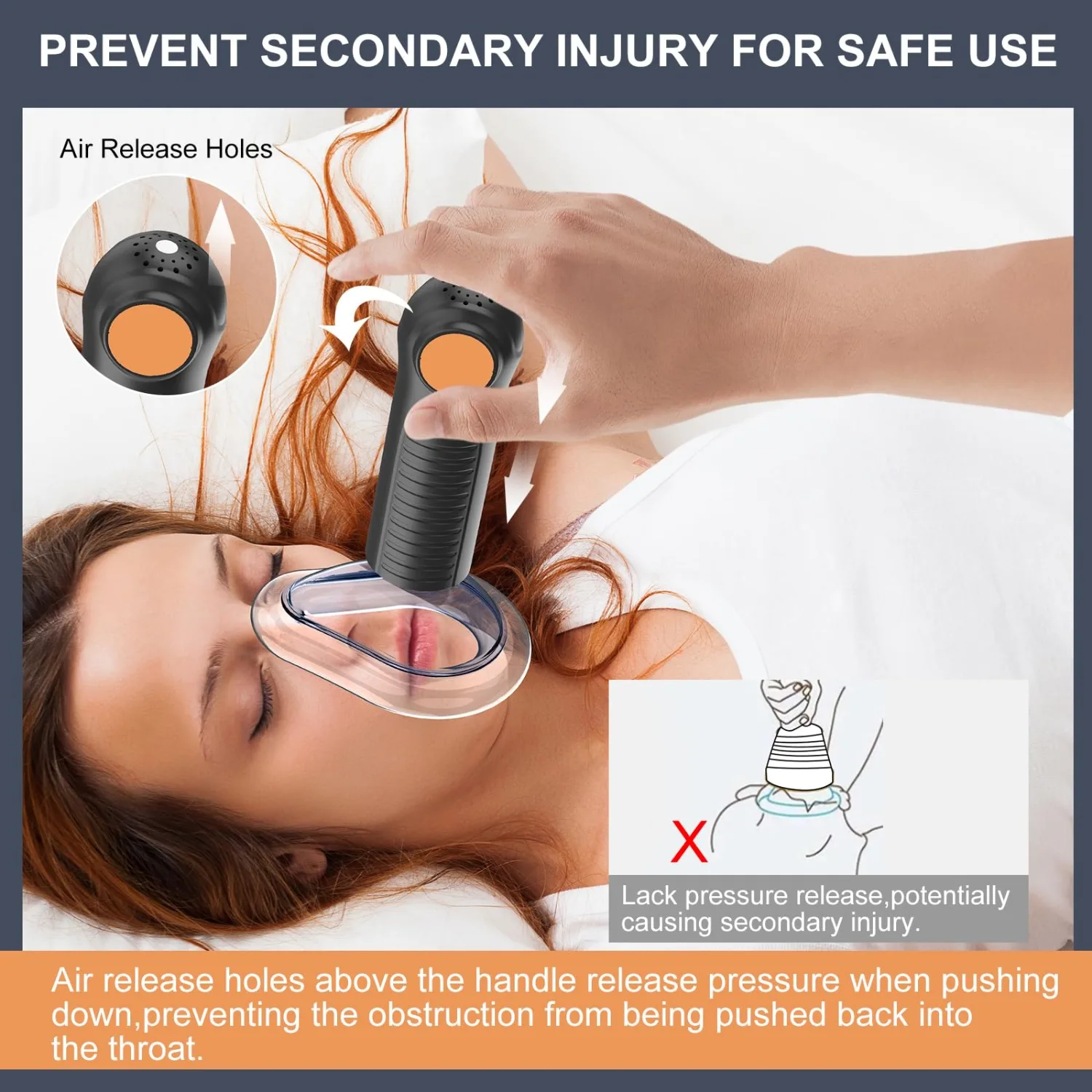 Portable Anti-Choking Aspirator Medical Grade Heimlich Device for Infant Adult Airway Suction Emergencies Home Emergency Rescue