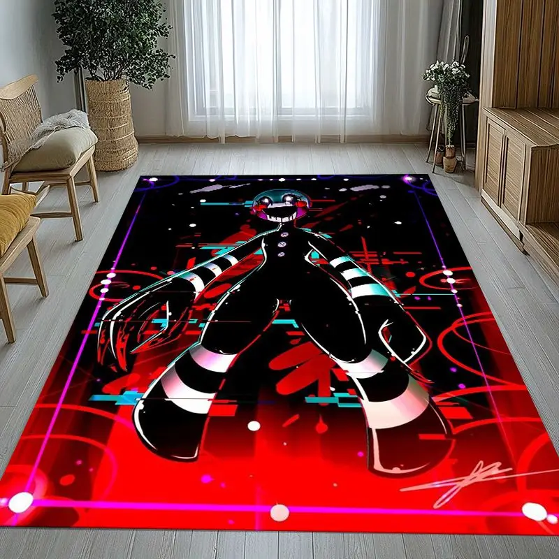 Classic Horror Game F-FNAF Fazbear Area Rug,Soft Non-Slip Carpet Mat for Living Room Bedroom Playroom,Sofa Floor Rug,Home Decor