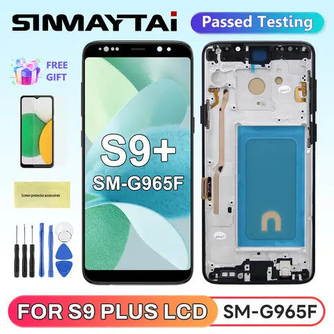 S9 Plus Display Screen Assembly for Samsung Galaxy S9+ G965F G965U Lcd Display Touch Screen Digitizer with Frame Replacement