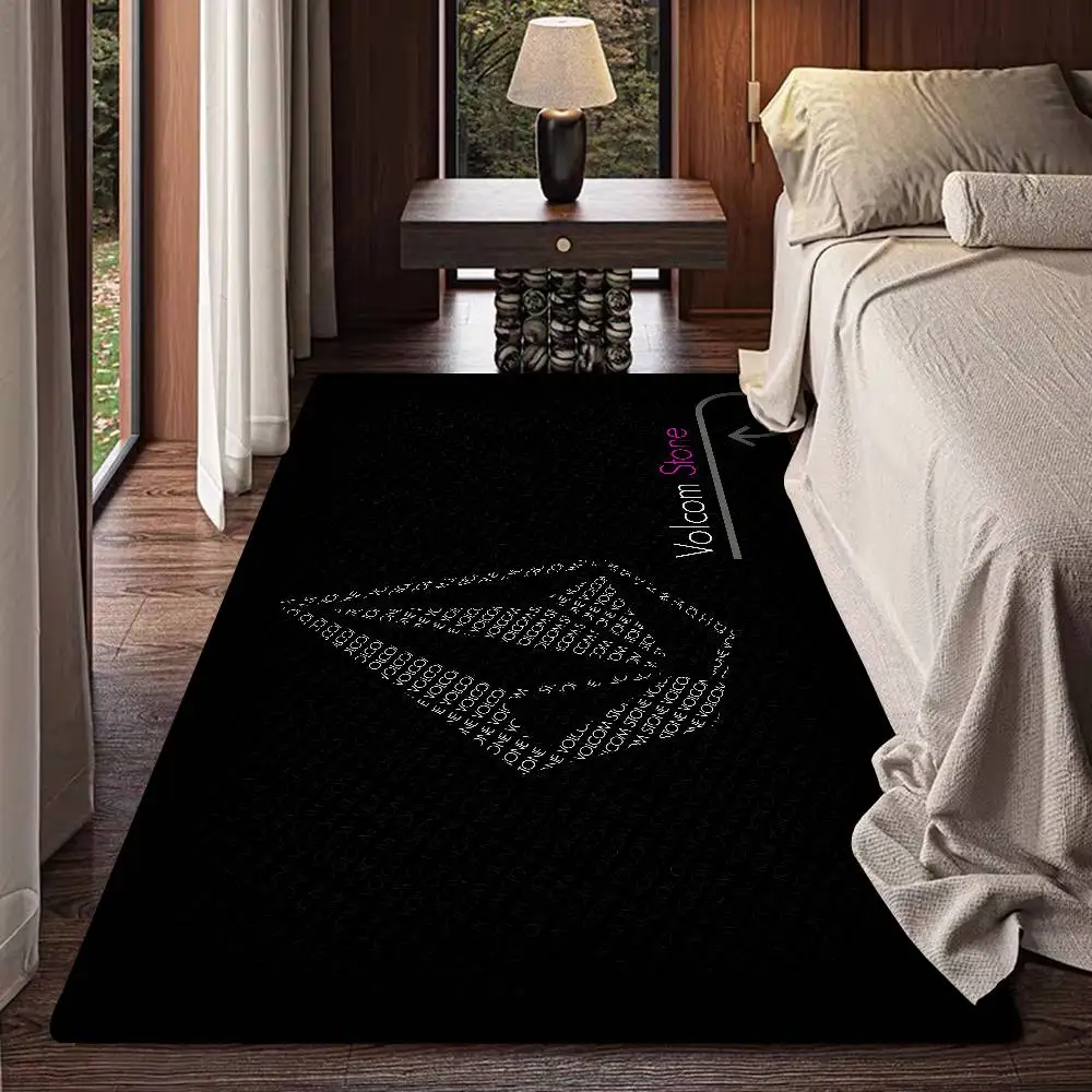 V-Volcom LOGO Floor Mat Anti-slip Absorb Water Long Strip Cushion Bedroon Mat Alfombra