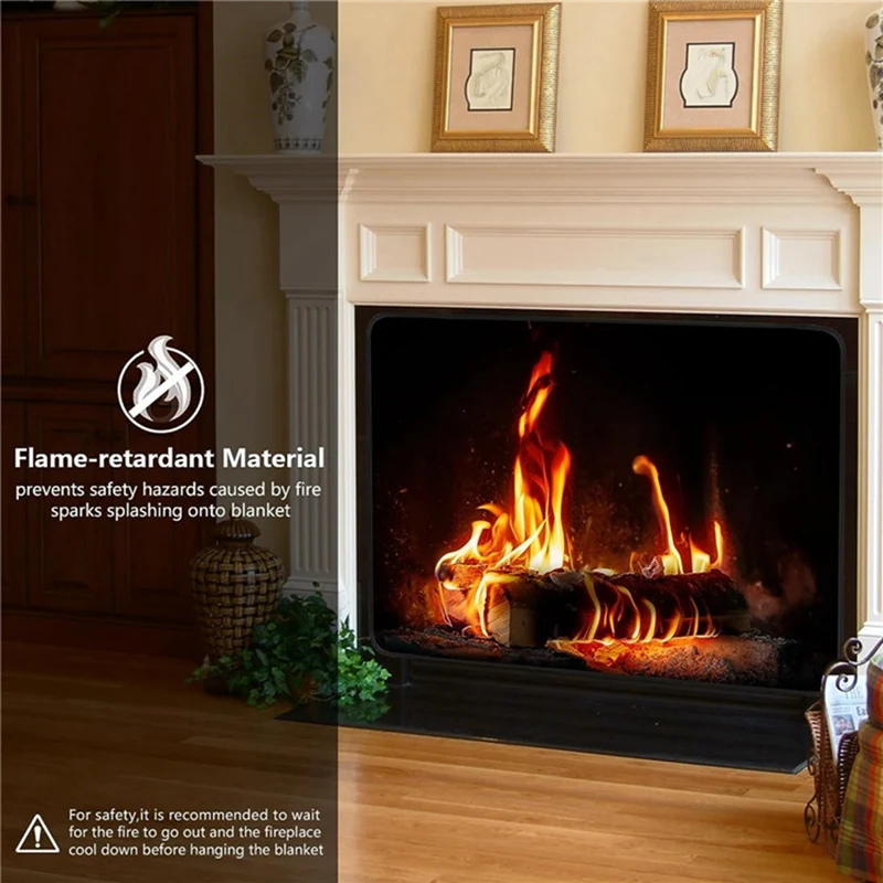 Fireplace Cover, Fireplace Blocker Blanket Christmas Fireplace Covers Decorative, Hot & Cold Air Blocker Easy Install