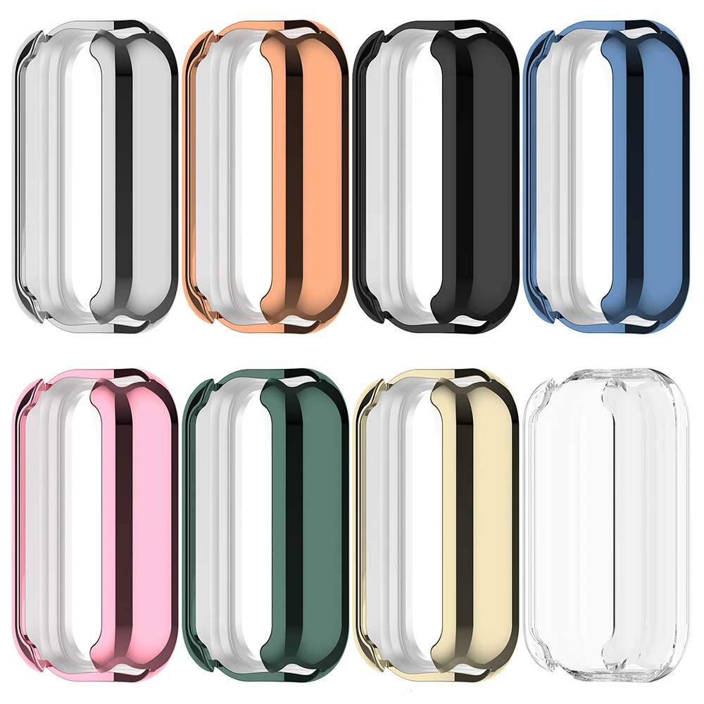 Electroplated TPU Protective Case For Redmi Band 2 Full Screen Protector Shell Cover for Xiaomi Band 8 Active
