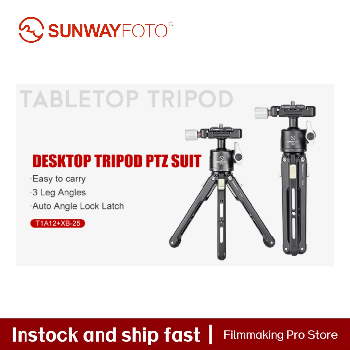 

SUNWAYFOTO мини-штатив из алюминиевого сплава, настольный штатив со штативом с шаровой головкой для телефона, аксессуары для камеры, видео