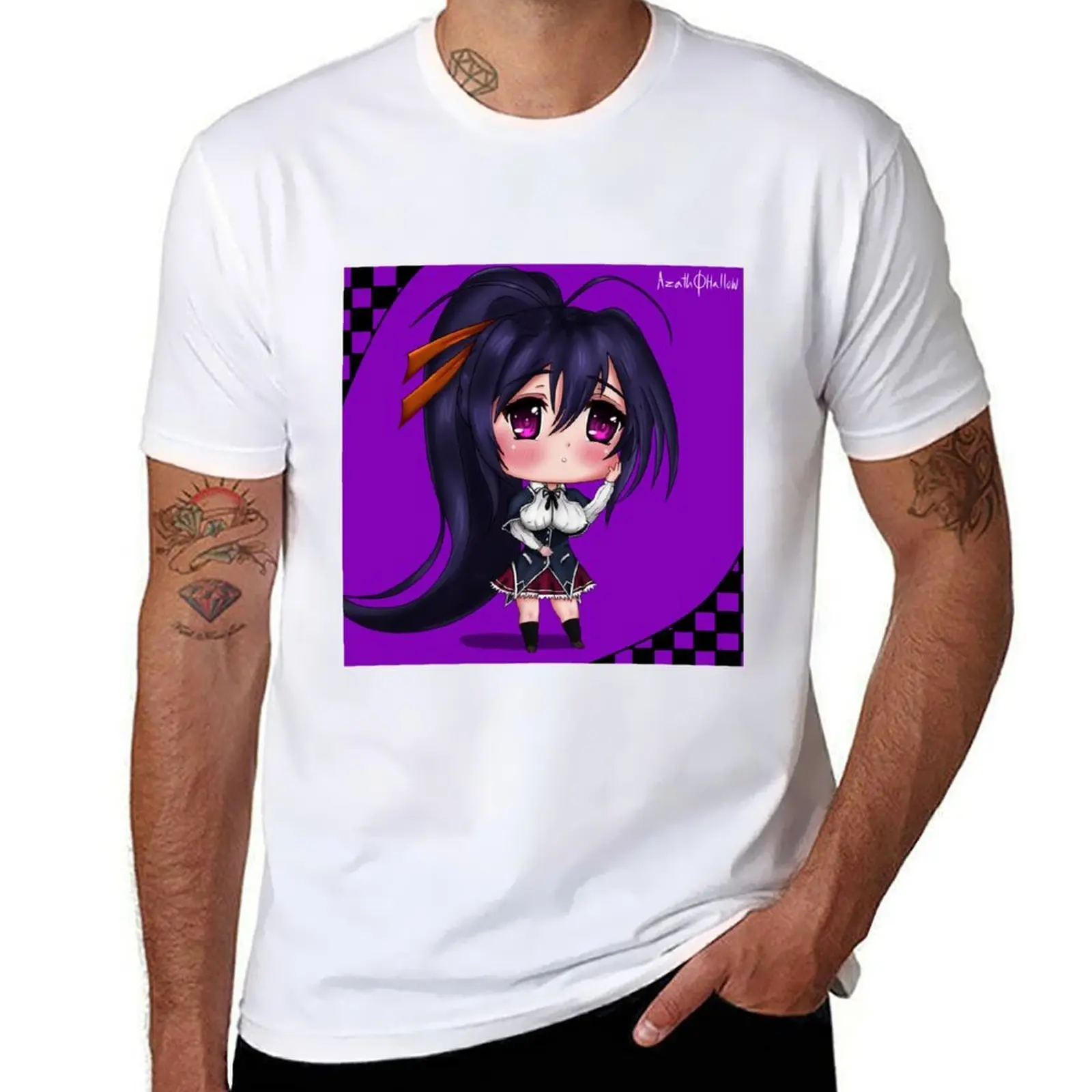 تي شيرت Akeno dxd تشيبي تي شيرت مع مطبوعات تي شيرت رجالي كاجوال