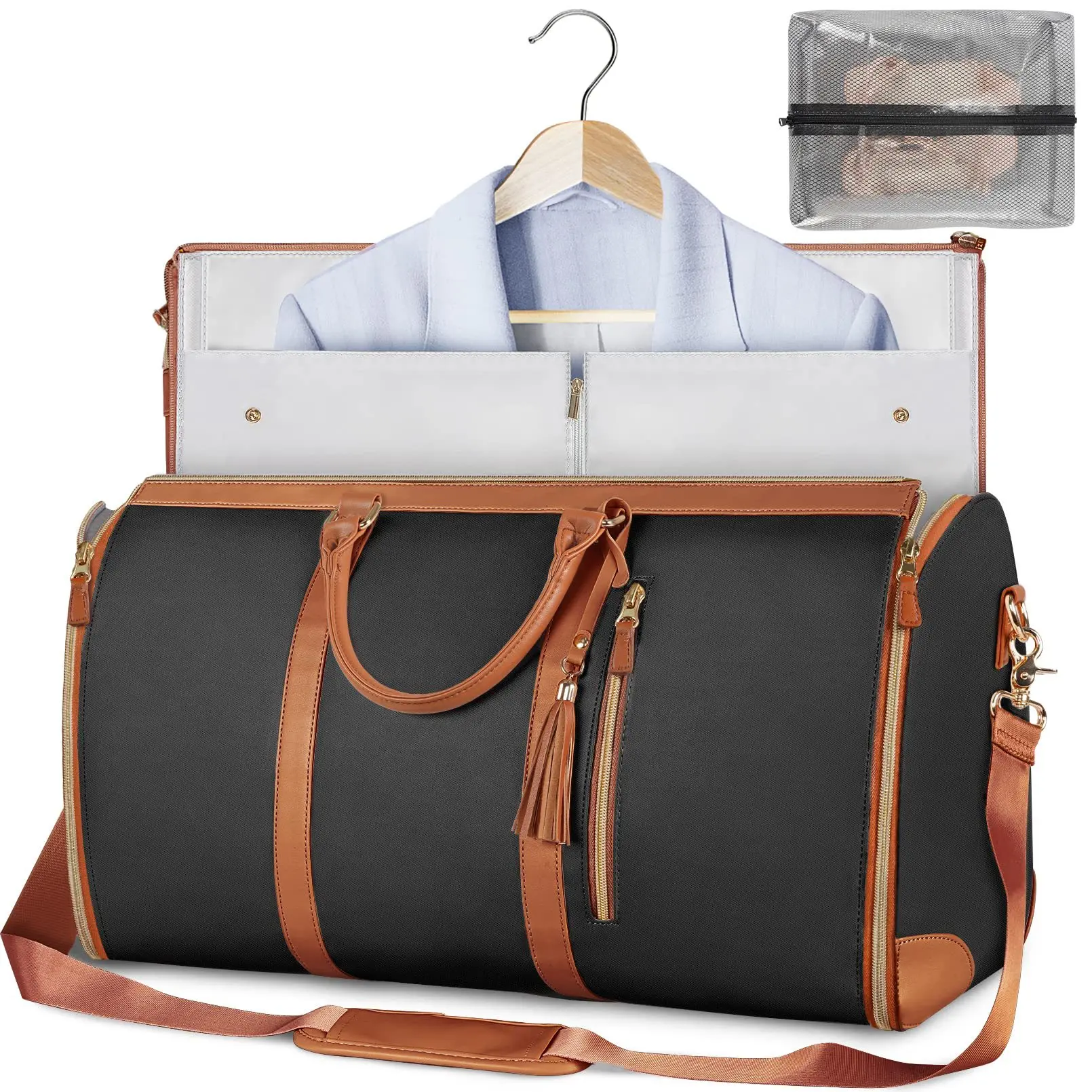 Convenient Travel Carry on Clothing Bag Large PU Leather Luggage Bag Fashion Travel Bag