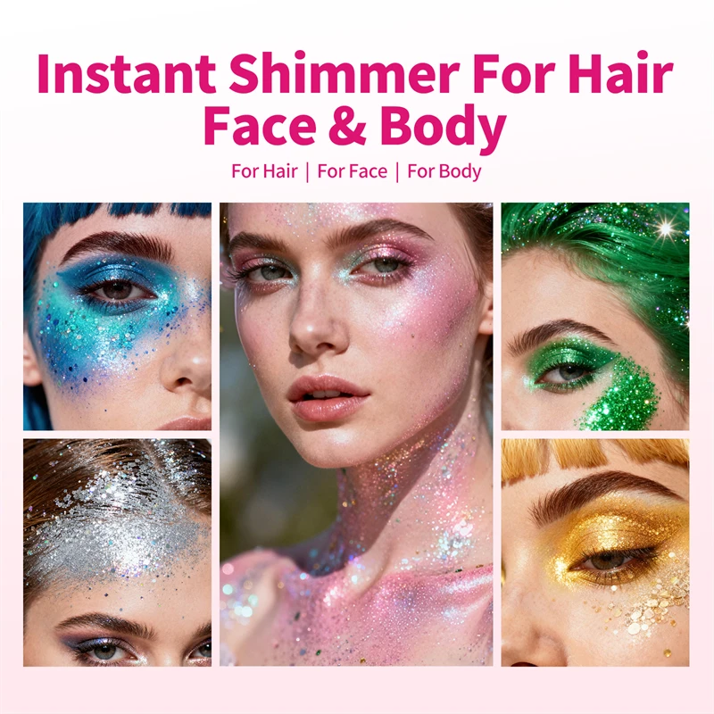 Körper Gesicht Glitter Gel Langlebig Wasserdicht Auge Haar Lidschatten Multifunktionale Party Bühne Deco Make-Up Kosmetik