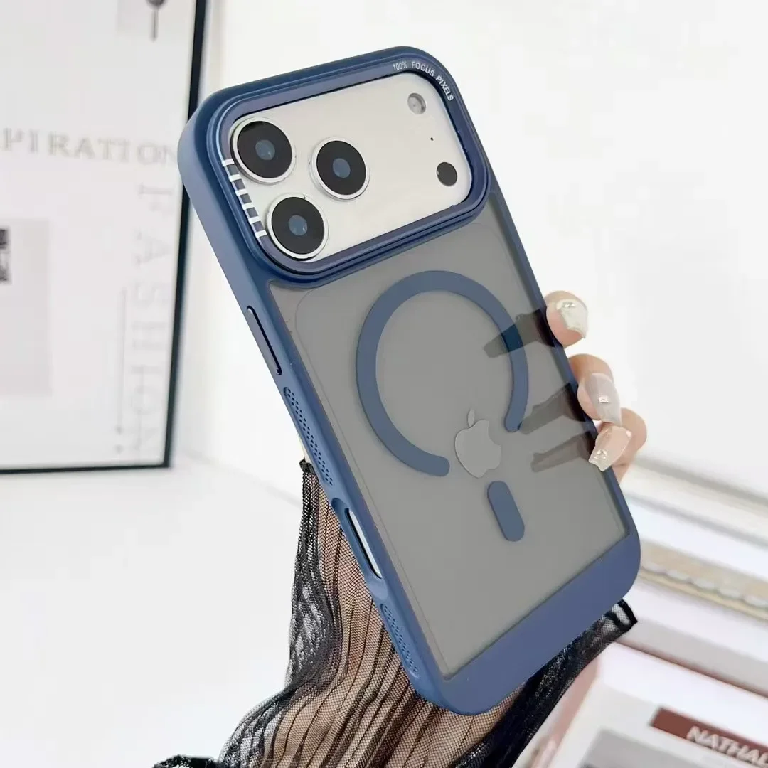 حافظة هاتف شفافة جديدة لهاتف آيفون 17 Air 16 15 14 Plus 13 12 17 Pro Max لهاتف Magsafe غطاء شحن لاسلكي مغناطيسي مضاد للسقوط #3