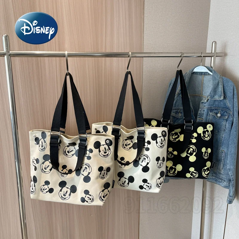 Disney-mickey mouse bolsa cartoon feminina, bolsa de ombro de grande capacidade, vermelha, bolsa, moda, marca de luxo, nova