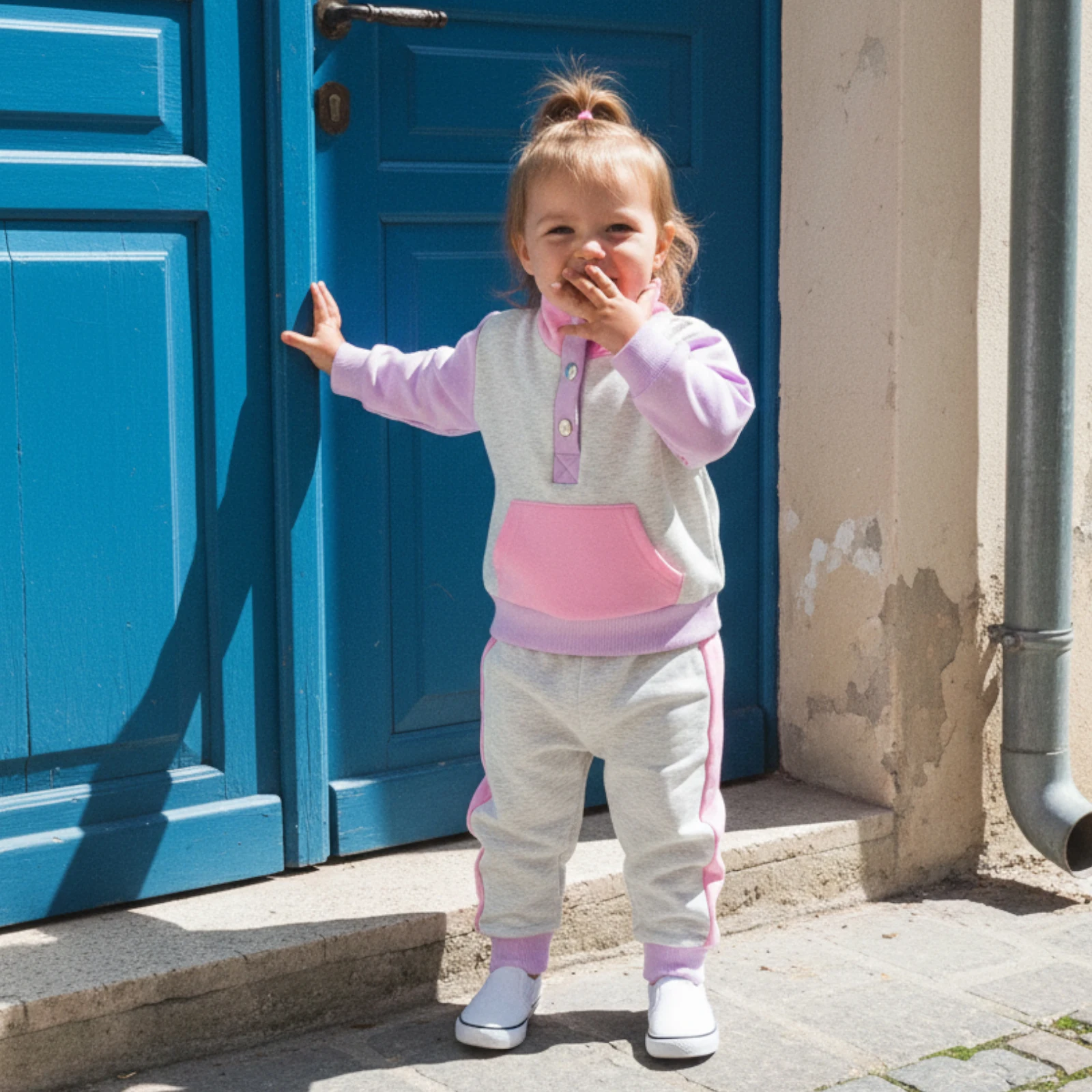 Toddler Baby Tracksuits Set Casual Contrast Color Long Sleeve Stand Collar Pullover Sweatshirt Pants 2Pcs Outfit Set