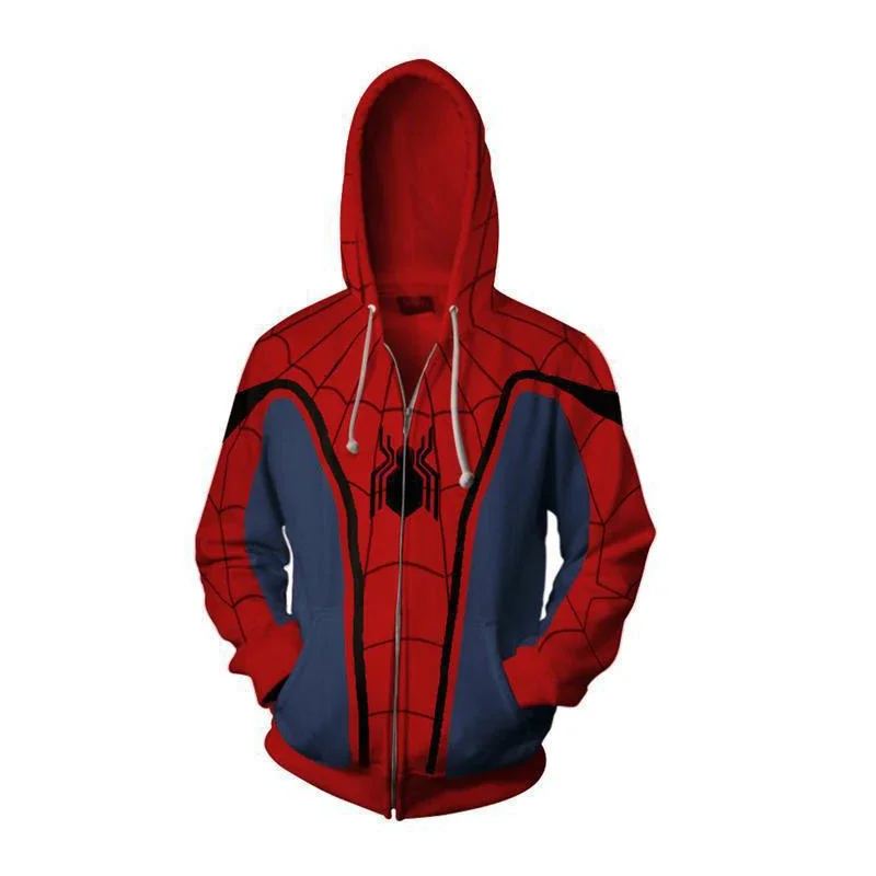 2025  Smile Hero Miles Morales Spider Cosplay Costume, Sweat à capuche, Veste, Sweat, Fermeture éclair, Décontracté, Halloween