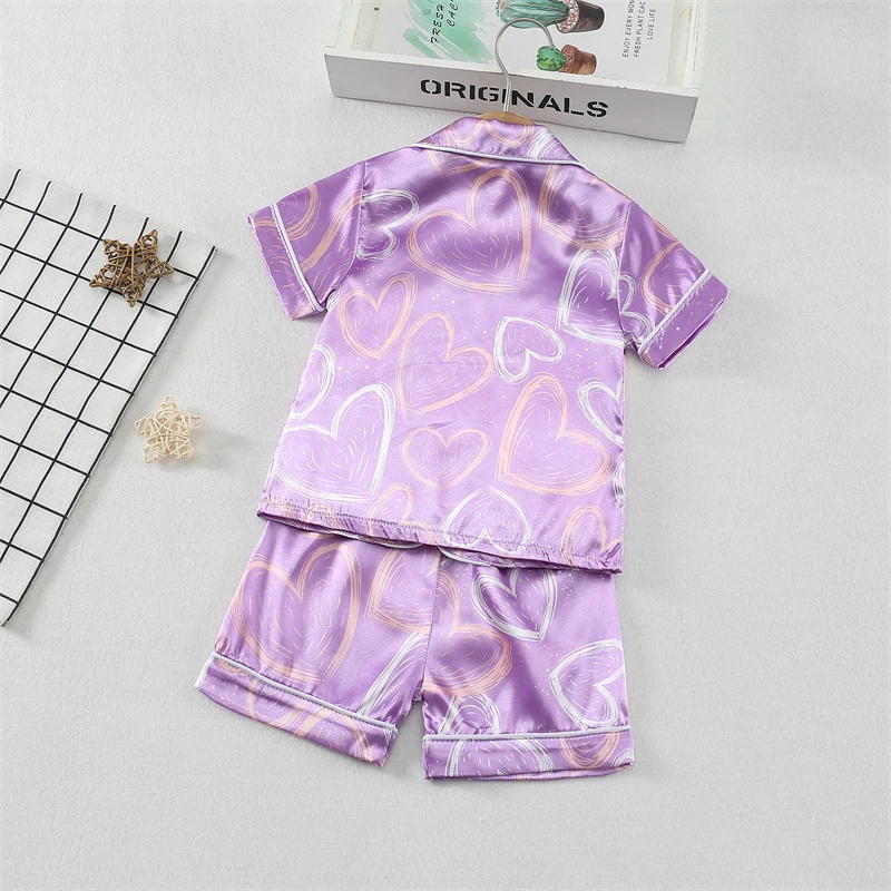 New Summer Baby Clothes Kids Girls Pajamas Children Sleepwear Shirt Shorts 2Pcs/Sets Infant Clothing Toddler Cute Causal Costume