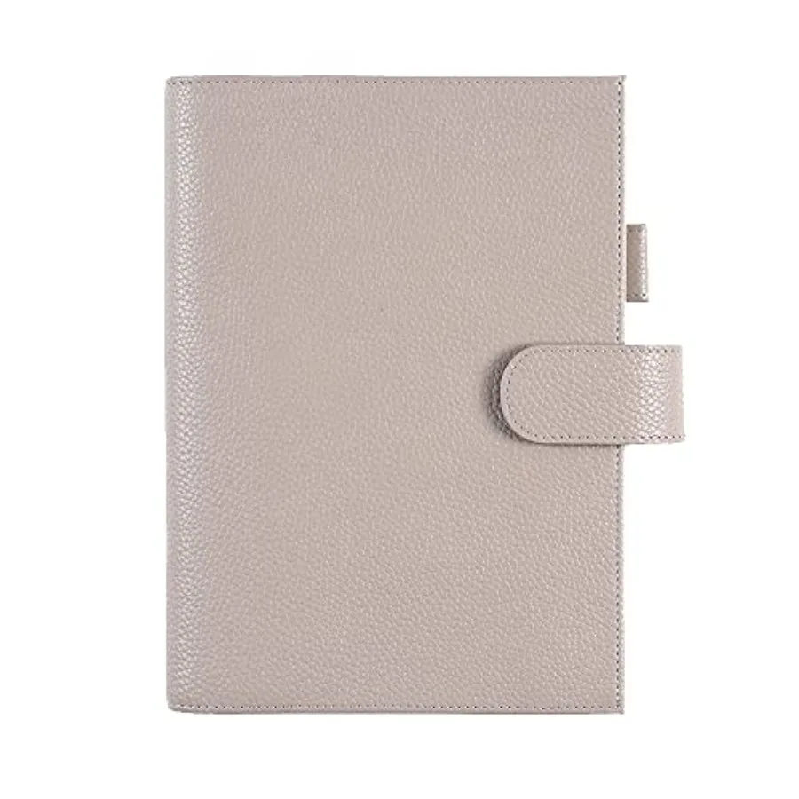 

Leather Cover for A5 Notebooks - Fits Hobonichi Cousin Stalogy and Midori MD Planners with Pen Loop Card Slots and Back Pocket