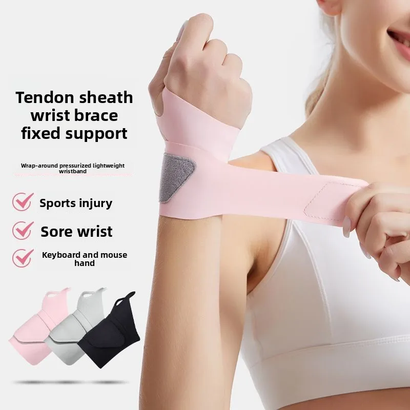 Wrist protection strap to prevent strain and sprains, wrist brace for tenosynovitis, mouse hand, and badminton player's joint fi