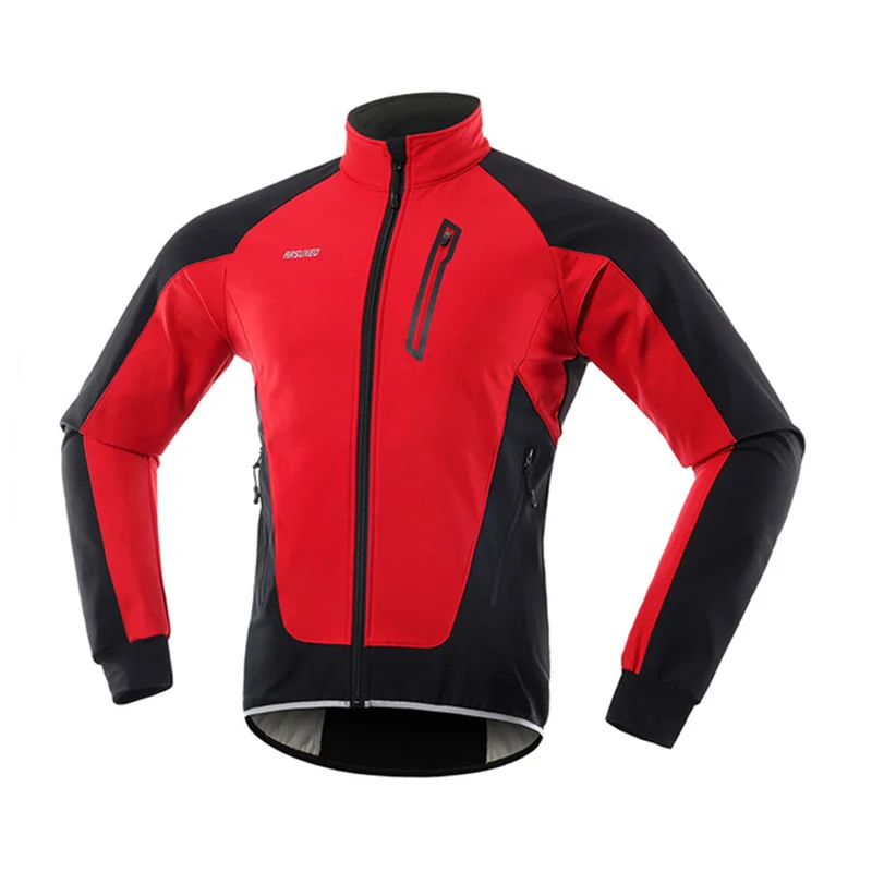 AliExpress ARSUXEO Men Winter Cycling Jacket Thermal Fleece MTB Bike Coat Windproof Waterproof Bicycle Jersey Cycling Clothing Reflective