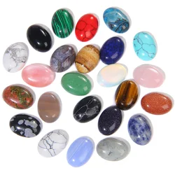 5pc Natural Stone Cabochon Oval Charm Egg Shape Flatback Stone Loose Cabochon for DIY Jewerly Ring Necklace Bracelet Accessories