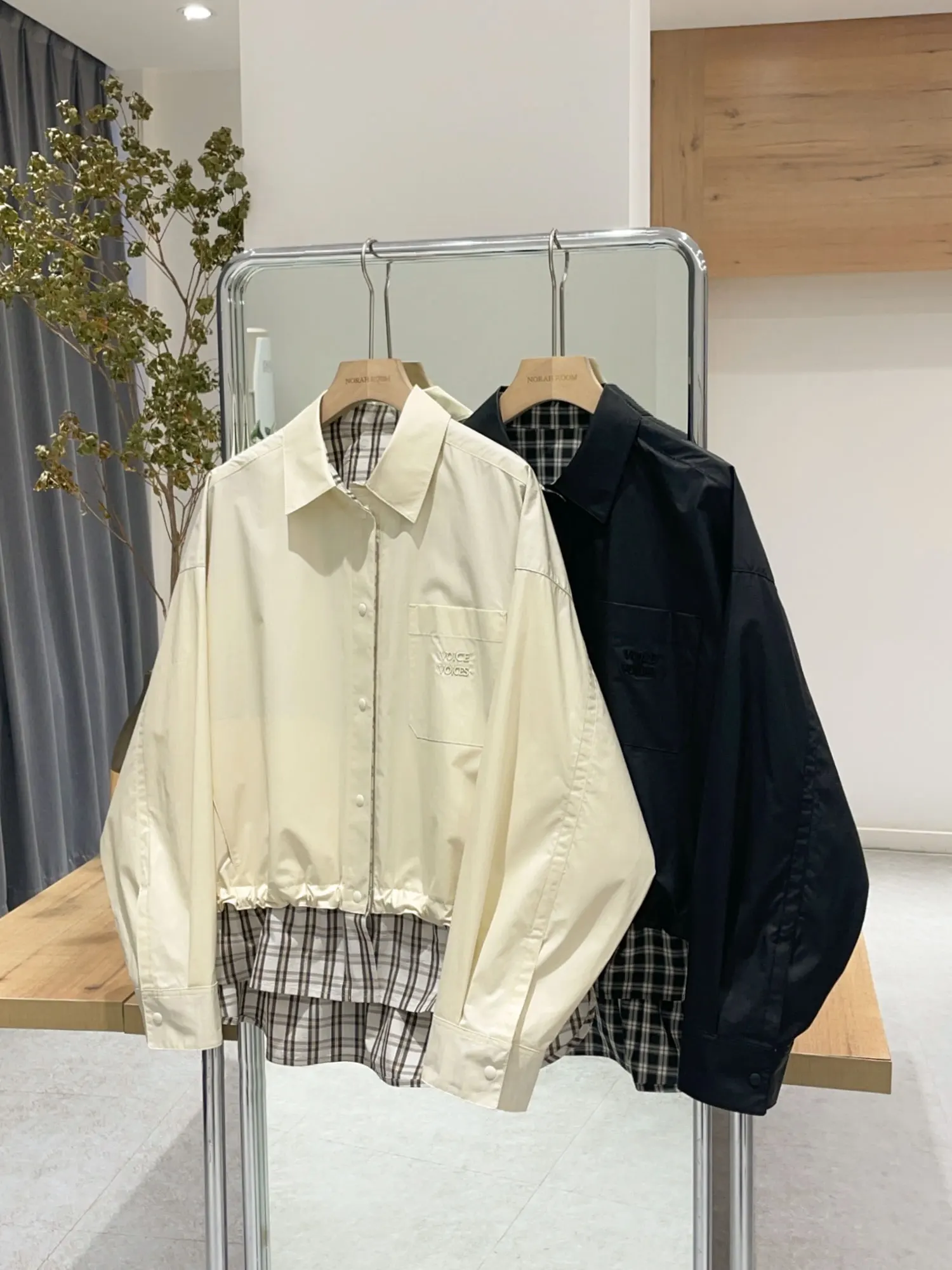 Nok Xiaola Authentic Spring 2026 Plaid Jacket Women's Casual Loose Fit Long Sleeve Button up Coat Casual Style Fashion Brand
