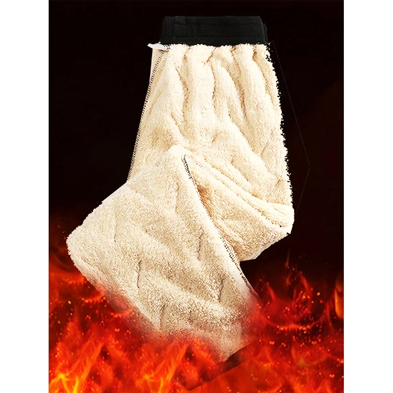 2-Pack Men's Casual Fleece Lined Jogging Pants Winter Thermal Cold Weather Padded Man Clothes Clothing Windproof Male Sweatpants