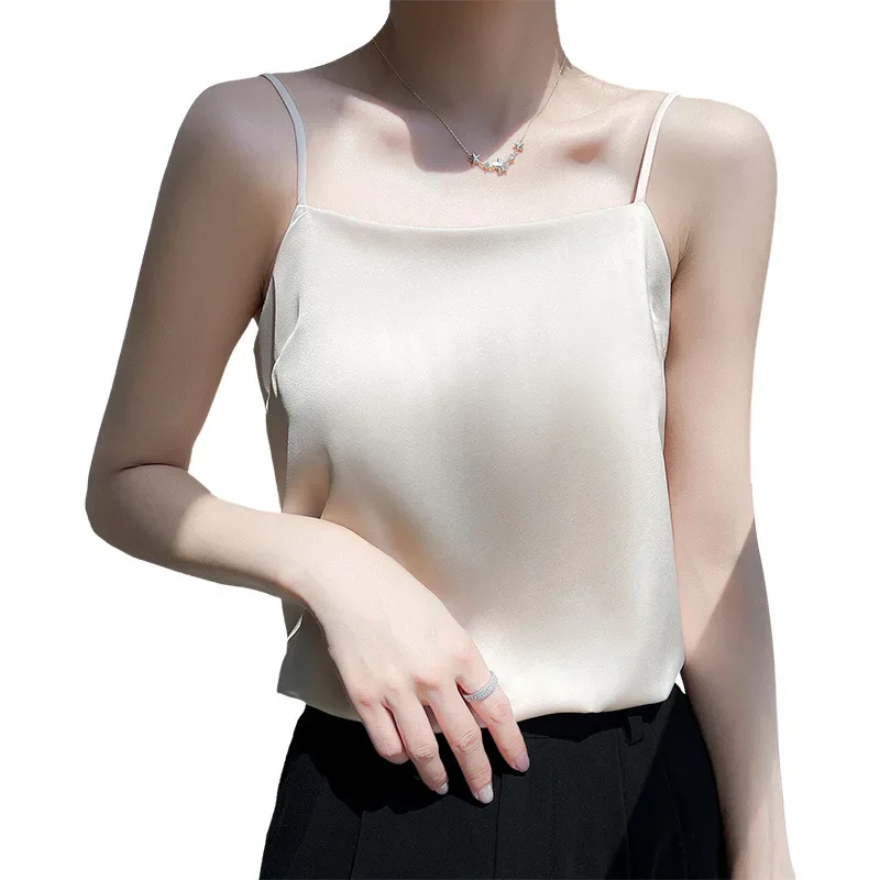 Casual Women Camis Tops Solid Spring Summer Tops Sexy Bottoming Tank Tops Office Lady Top 2024 Fashion Korean Camis Tank Top