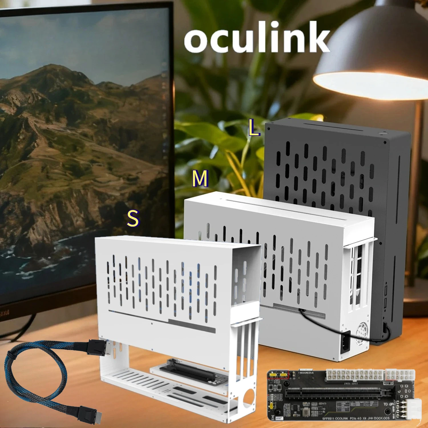 Laptop EGPU White Metal Case OCuLink/M2 NVMe External Graphics Card GPU Dock PCIE 4.0 X4 GEN4 Notebook GDP NUC Expansion Display