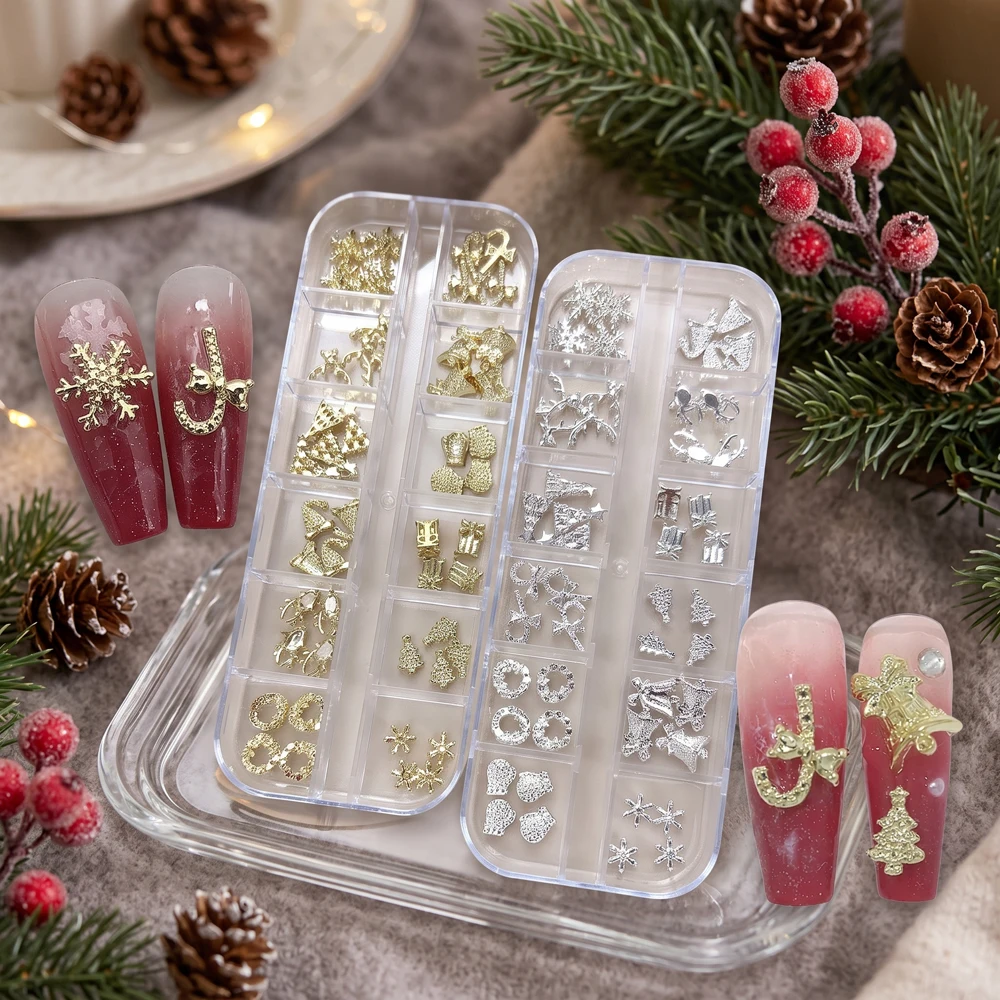 1 doos 3D kerstnageldecoraties - Nail Art Xmas Tree recensie en prijs