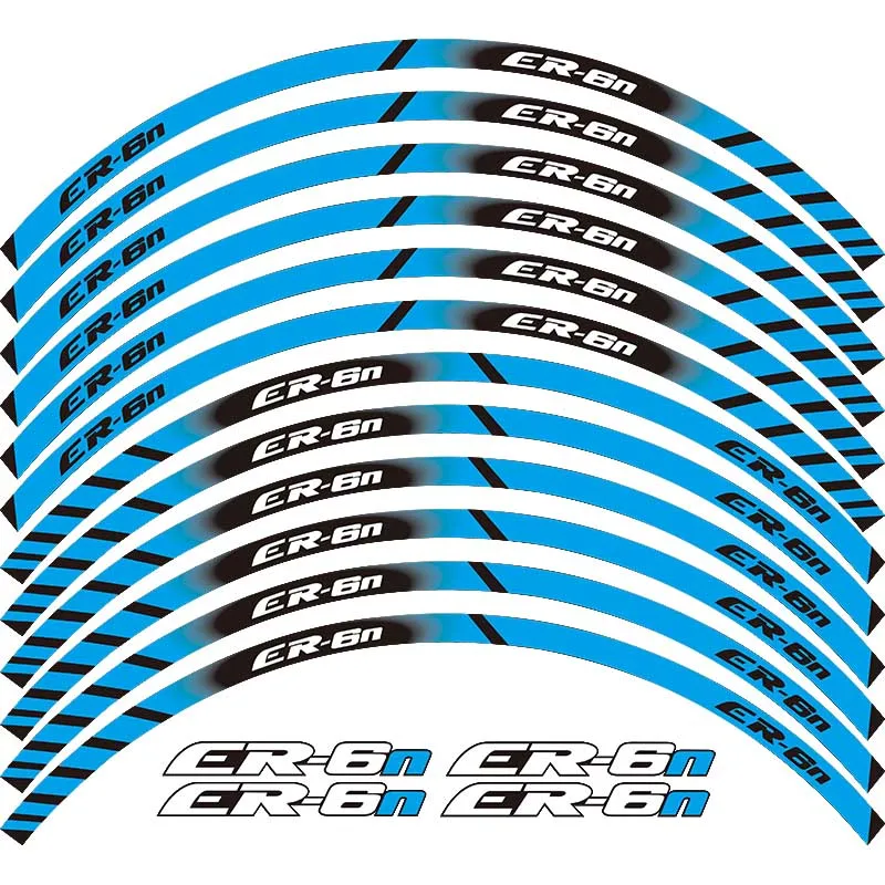 Roda da motocicleta Adesivo, Decalque, Aro Reflexivo, Bicicleta, Adequado para Todos Kawasaki, ER-6N, ER6N, Alta Qualidade