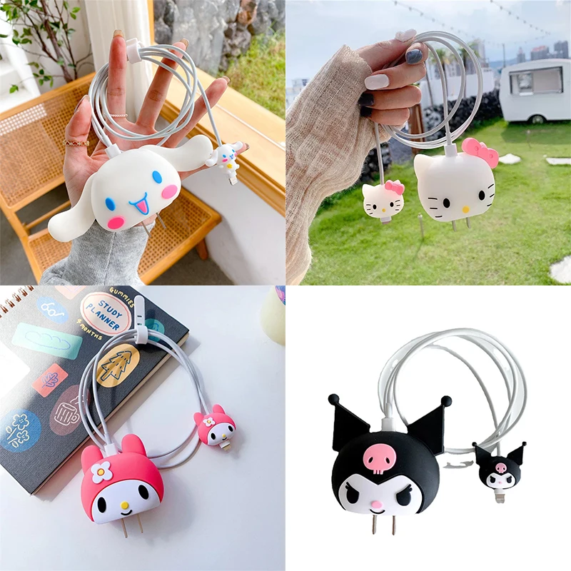 Cartoon Sanrio HelloKitty Kuromi Kirby18/20W Apple Fast Charger Protective Case Kawaii Anime Characters Cartoon Surrounding Gift