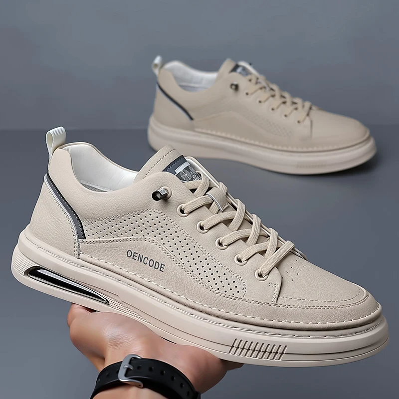 2023 Fashion New Men's Casual Shoes Elevated Inner Height Small White Shoes Outdoor Sports Shoes Men's Oxford Shoes Durable