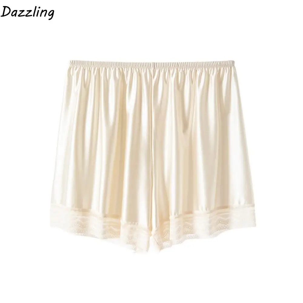 Fashion Ice Silk Lace Safety Pants Mid Waist Anti-Glare Seamless Shorts JK Lolita Loose Summer Short Leggings Beach