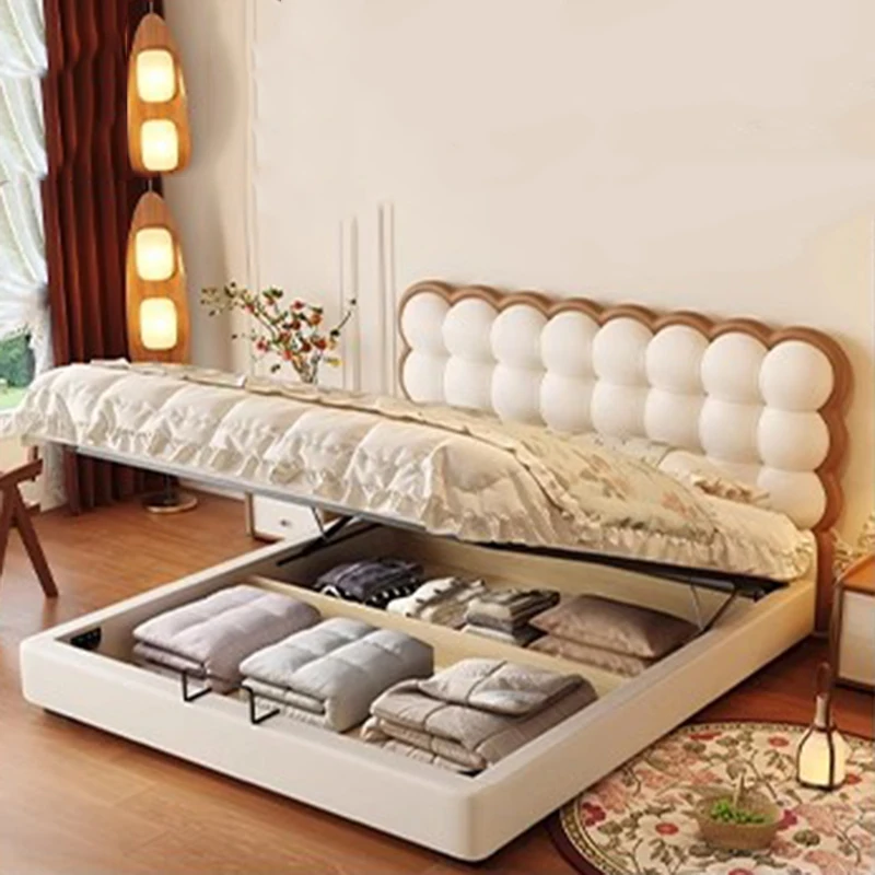 Sleeping Princess Bed Wooden Floating Design Space Saving Unique Cheap Comfortable Modern Bed Luxury Cama Trendy Furniture