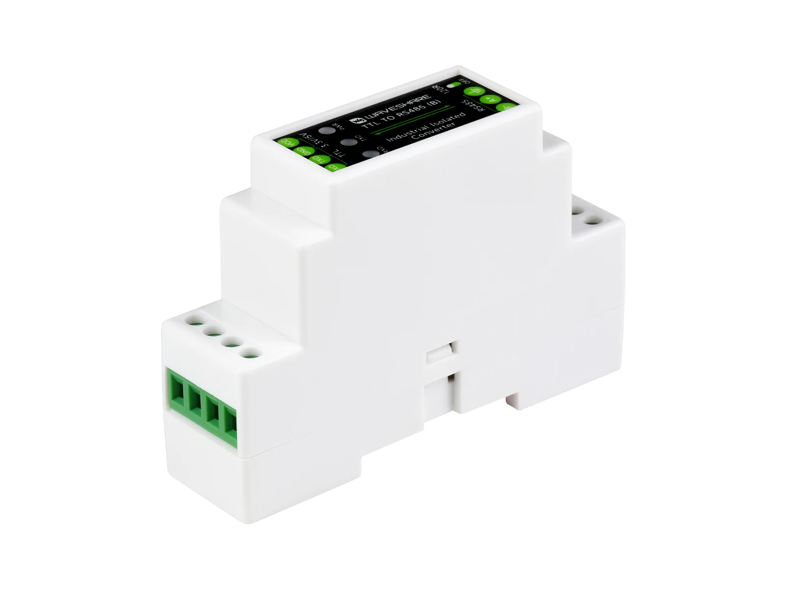 Waveshare Rail-mount TTL To RS485 Galvanic Isolated Converter, 600W Lightningproof & Anti-Surge, Multi-Isolation Protection