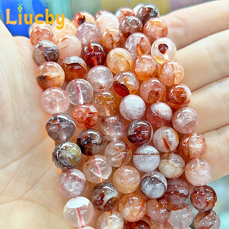 New models Natural Stone Red Drifting Flower Handmade Smooth beads DIY Bracelets gift For Jewelry Making 15