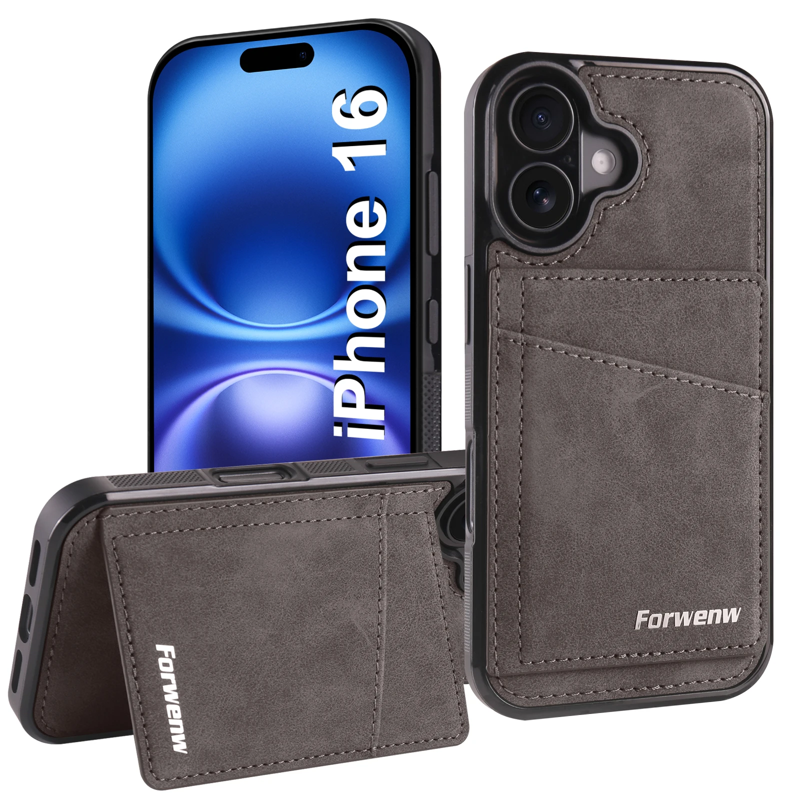 Business Flip Lederhülle für iPhone 18 17 Air 16E 17E 16 15 14 13 12 11 Pro Max Plus Mini mit integrierter Kartenfunktion und Geldbörse – Detail 8