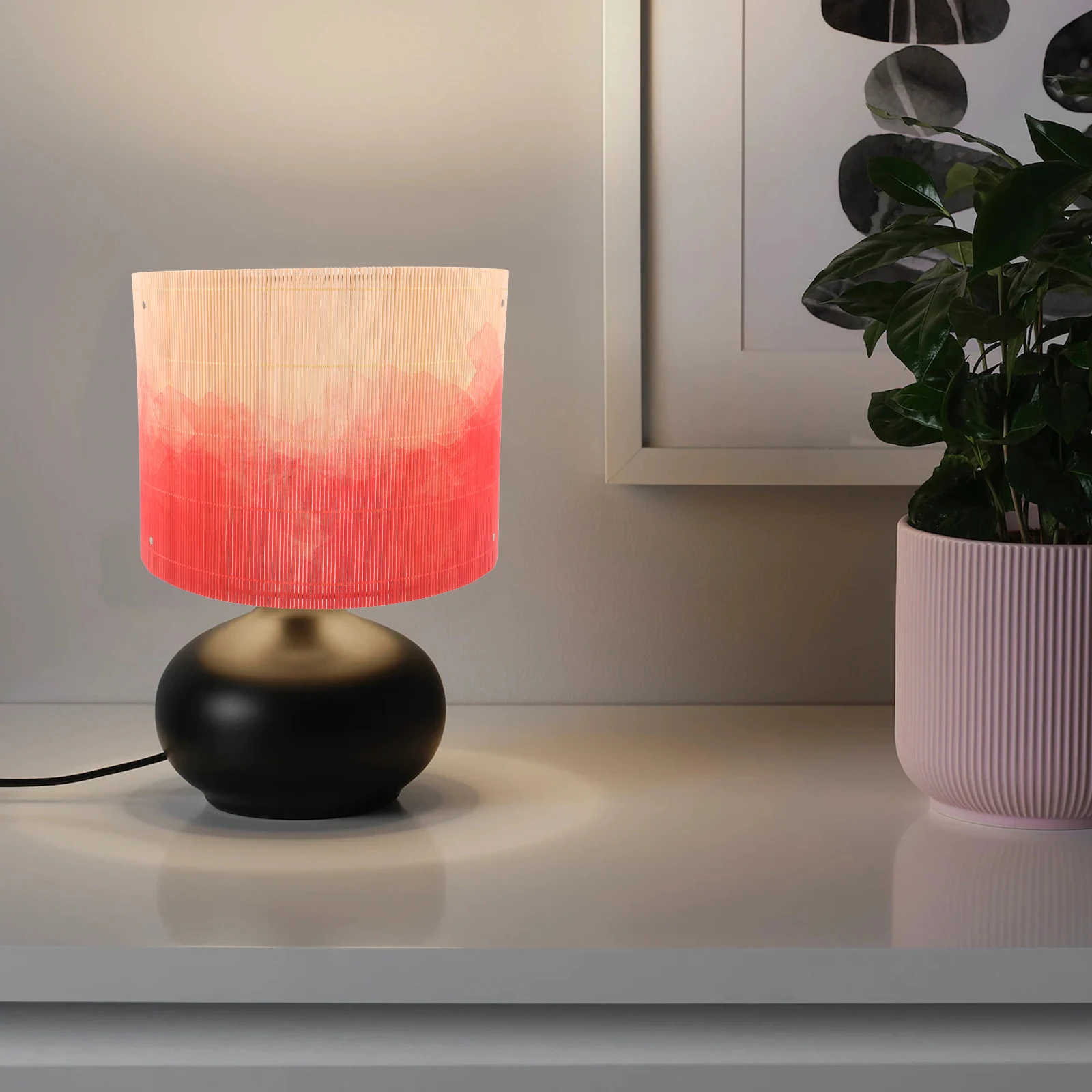 

Bamboo Lampshade Rustic Decorative Pendant Light Shade E27 Base Large Lamp Shades for Bedroom Room Bamboo Cover