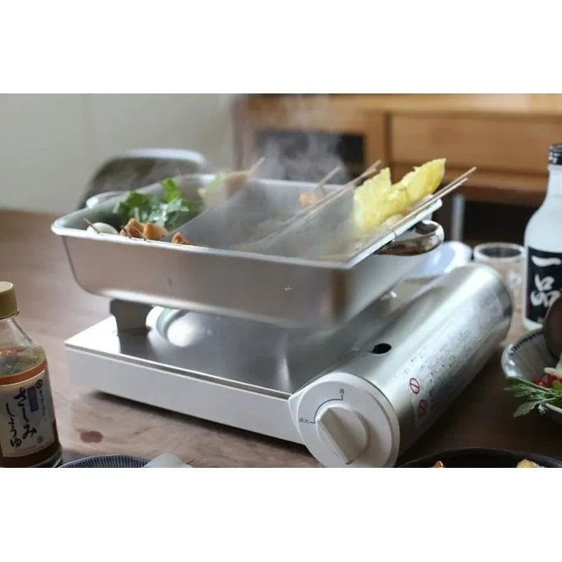 For South Korea Imported Stainless Steel Japanese Style Oden Cooking Pot Korean Fish Cake Pot with Grid Camping Dinner Large