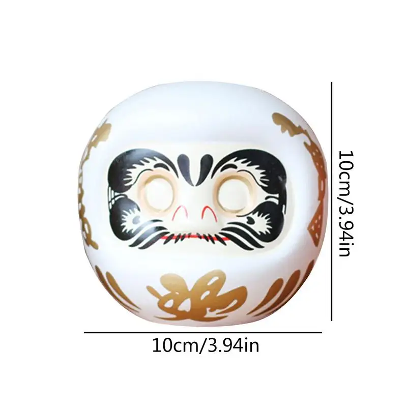 10CM Ceramic Daruma Doll Lucky Cat Fortune Ornament Money Box Office Store Hotel Tabletop Craft Home Decoration Business Gifts