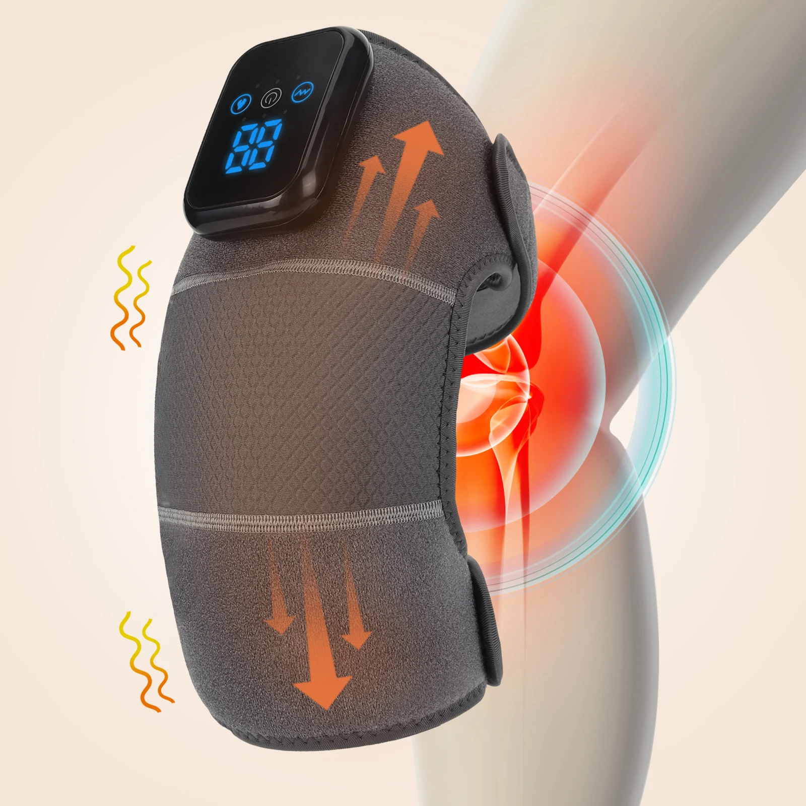 Thermal Knee Massager Shoulder Knee Elbow Heating Massage Support Brace 3 Mode Rechargeable Vibration Pad Arthritis Pain Relief