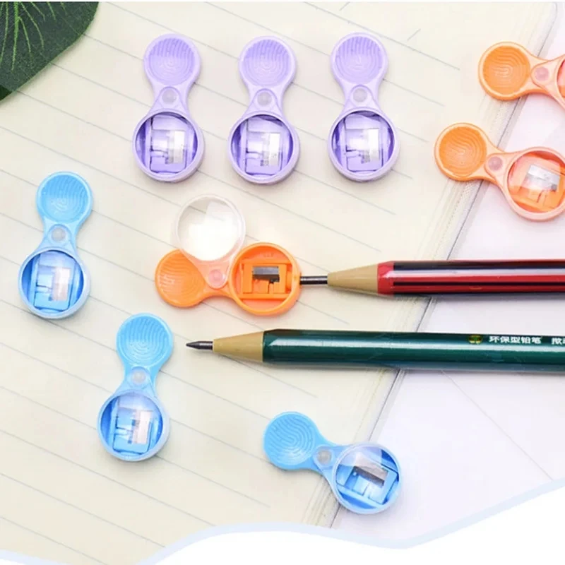 Creative Mini 2mm Leads Sharpener Portable Sharpener With Magnifying Glass Sharpening Tool Pointer Pencil Sharpener Color Random