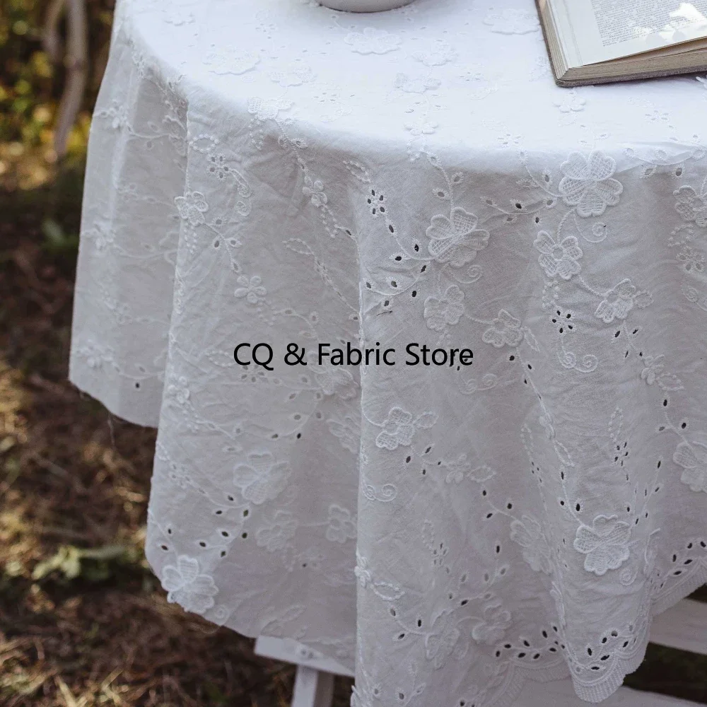 

Вышитая полая хлопчатобумажная ткань с цветочным узором Lucky Clover для одежды «сделай сам», платья и швейных аксессуаров для украшения дома