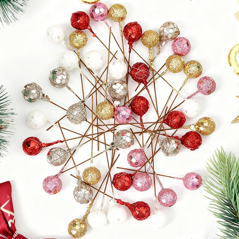 50/100/200 Stück Künstliche Beeren Weihnachtsdekoration Christbaumschmuck für Heimdekoration Noel Navidad Neujahr 2026 Ornament – Detail 13