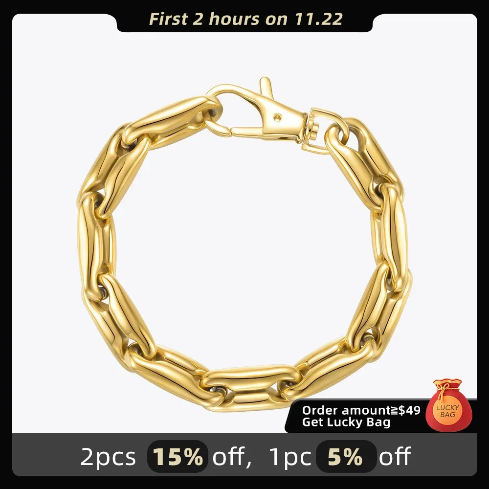 ENFASHION Heavy Goth Machine Bracelet For Women Gold Color Chunky Bracelets Fashion Jewelry 2021 Stainless Steel Pulseras B2239