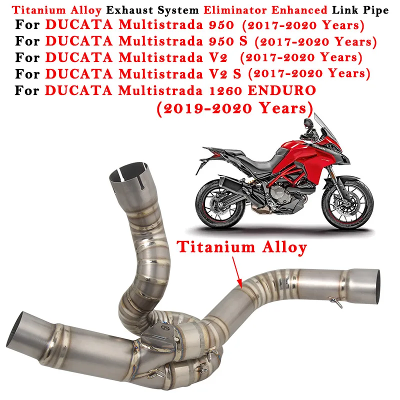 Motorcycle Exhaust System Modify Titanium Alloy Pipe  For DUCATA Multistrada 950 V2 S 2017 - 2020 1260 ENDUR