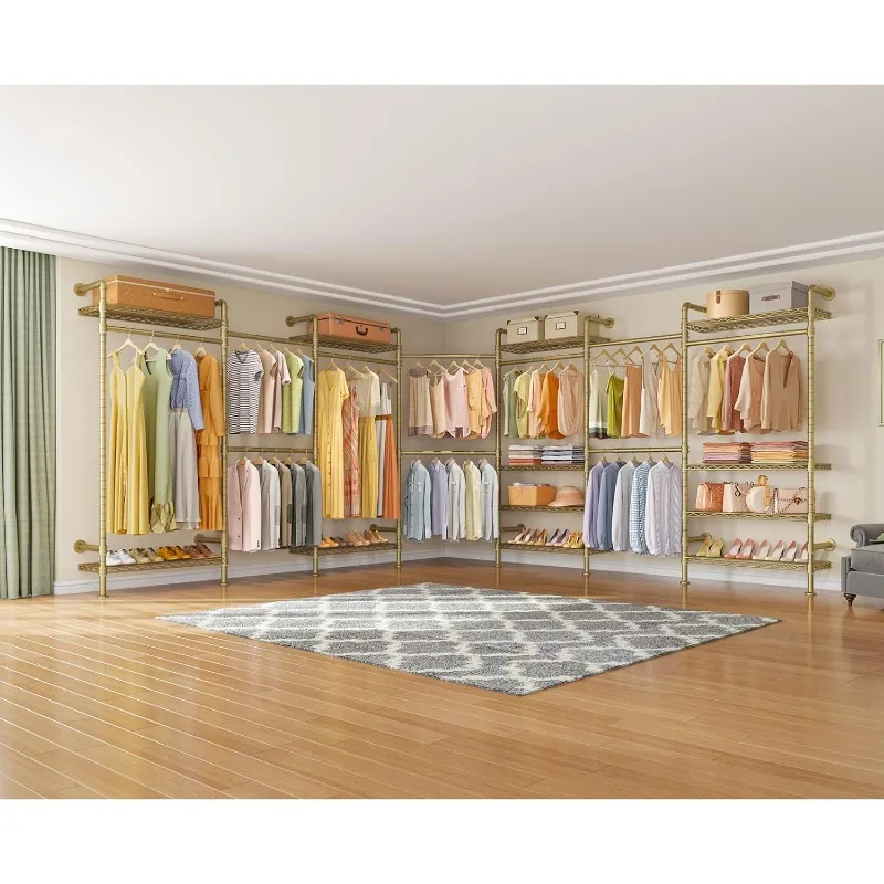 

U3 U Shape Garment Rack Heavy Duty Clothes Rack for Hanging Clothes, Expandable Industrial Pipe Clothing Racks Wall