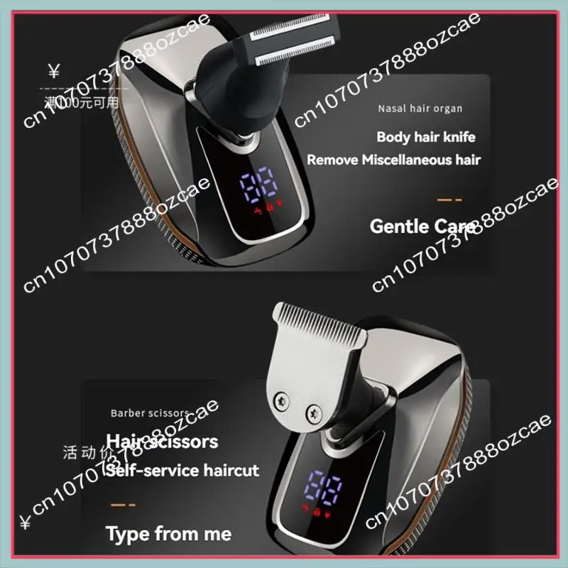 A26P 6 In 1 Men's Electric Heads Shaver Rechargeable Cordless Hair Shaving For Bald Man Waterproof Wet Dry Beard Trimmer