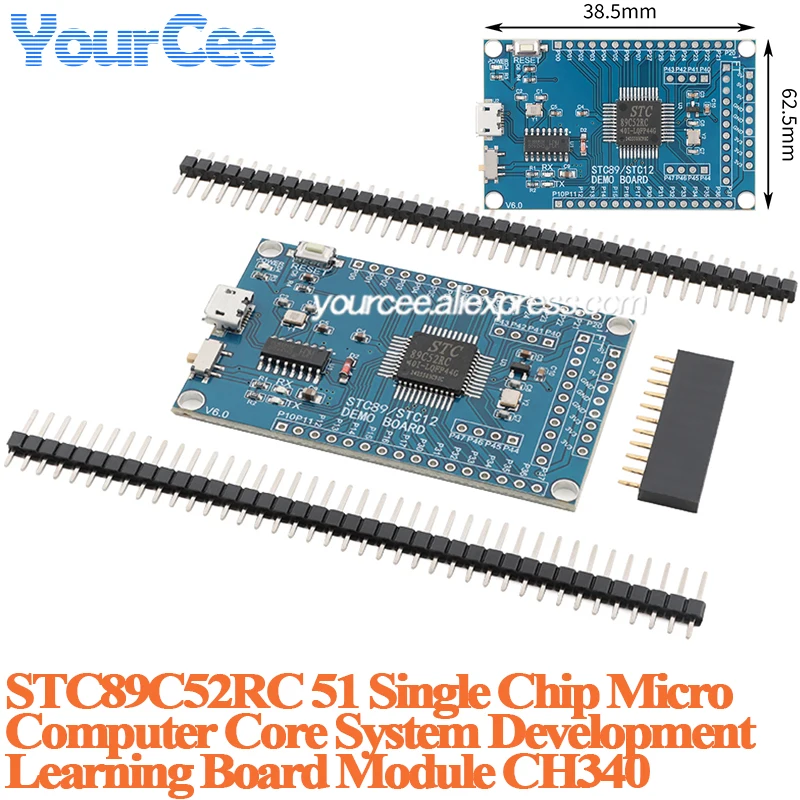 STC89C52RC STC STC89 51 single chip microcomputer CH340 core system learning development board module