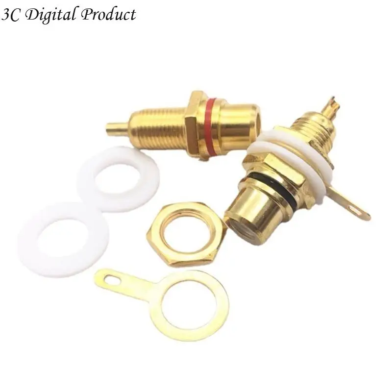 Золотая с золотой лотос RCA Socket Av-Audio Socket RCA Plug Discover Terminal- Аудио-усилитель сплай